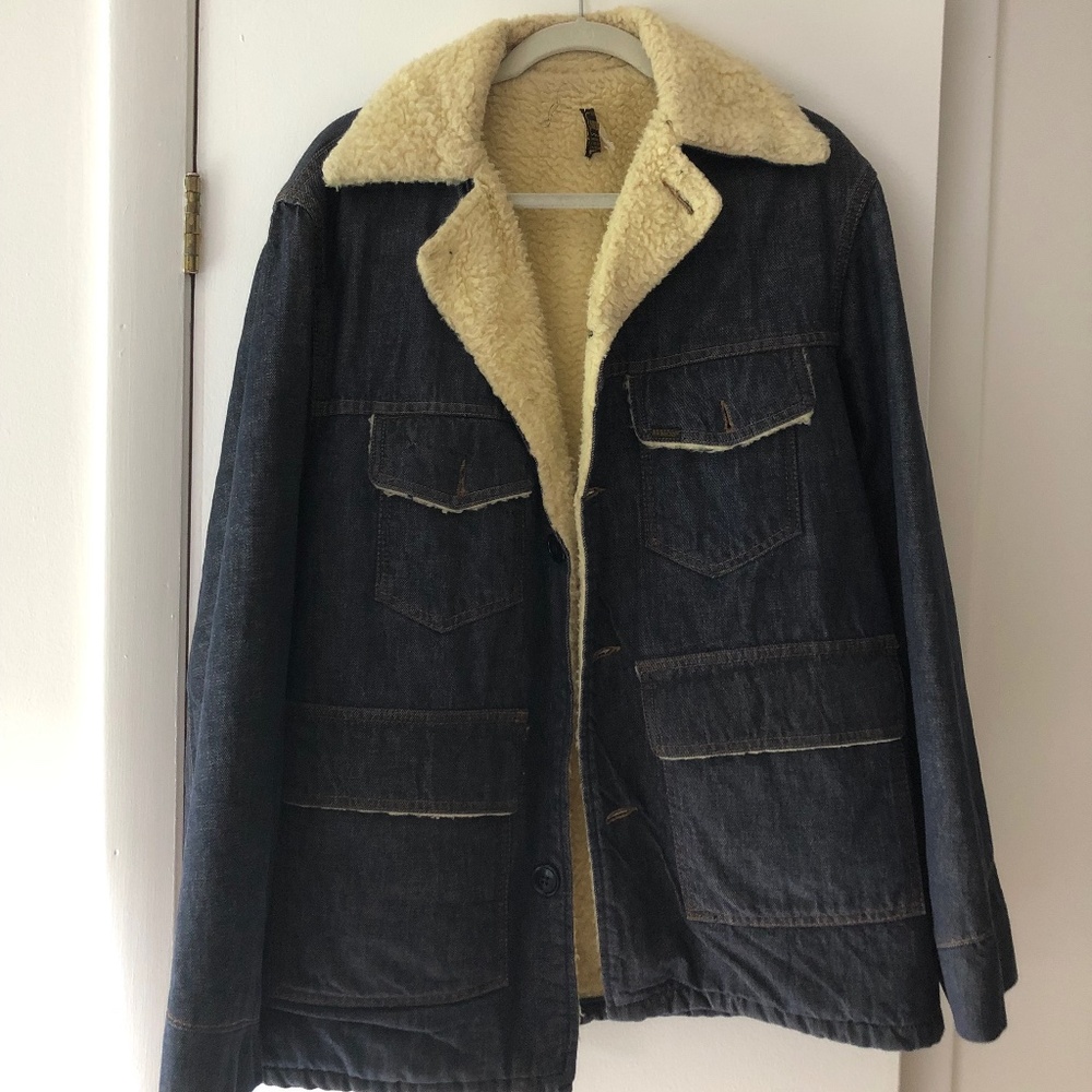 Mens vintage denim chore coat